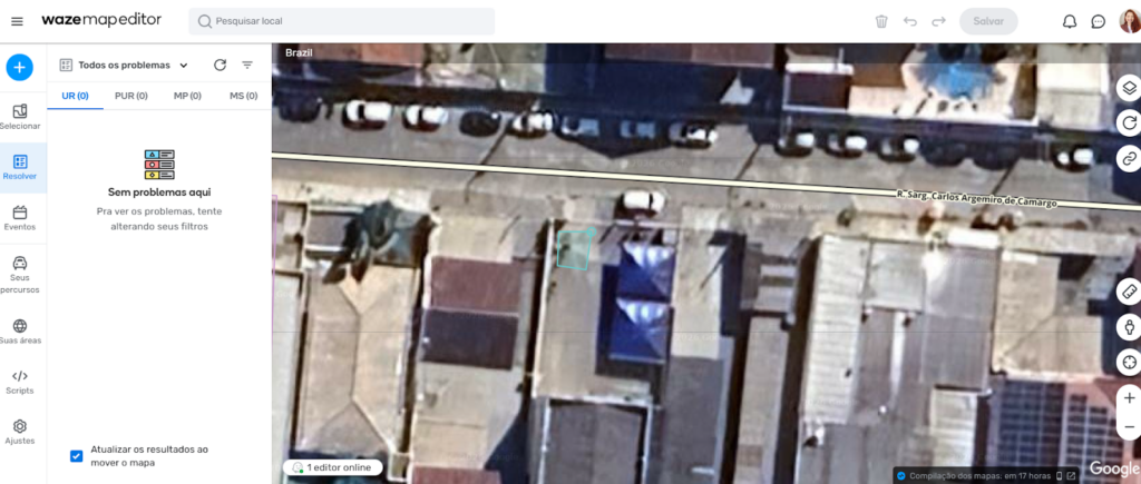 Posicione o ponto do seu estacionamento no lugar exato