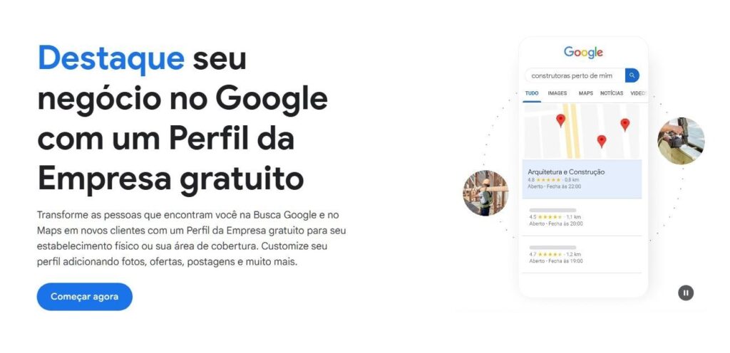Perfil do estacionamento no Google