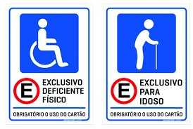 Diferença entre vagas de estacionamento para deficientes e vagas de estacionamento para idoso