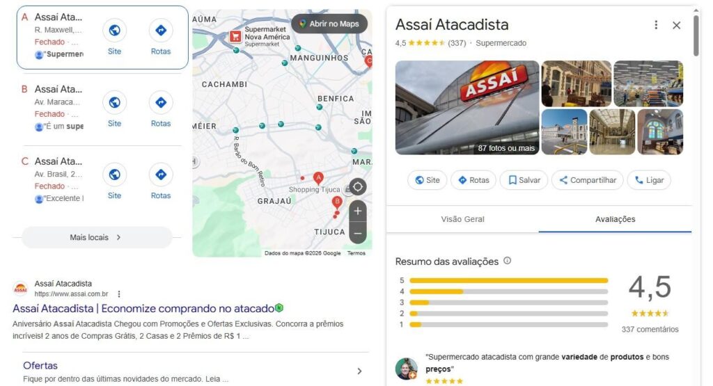 Reputação do estacionamento: Google meu negócio