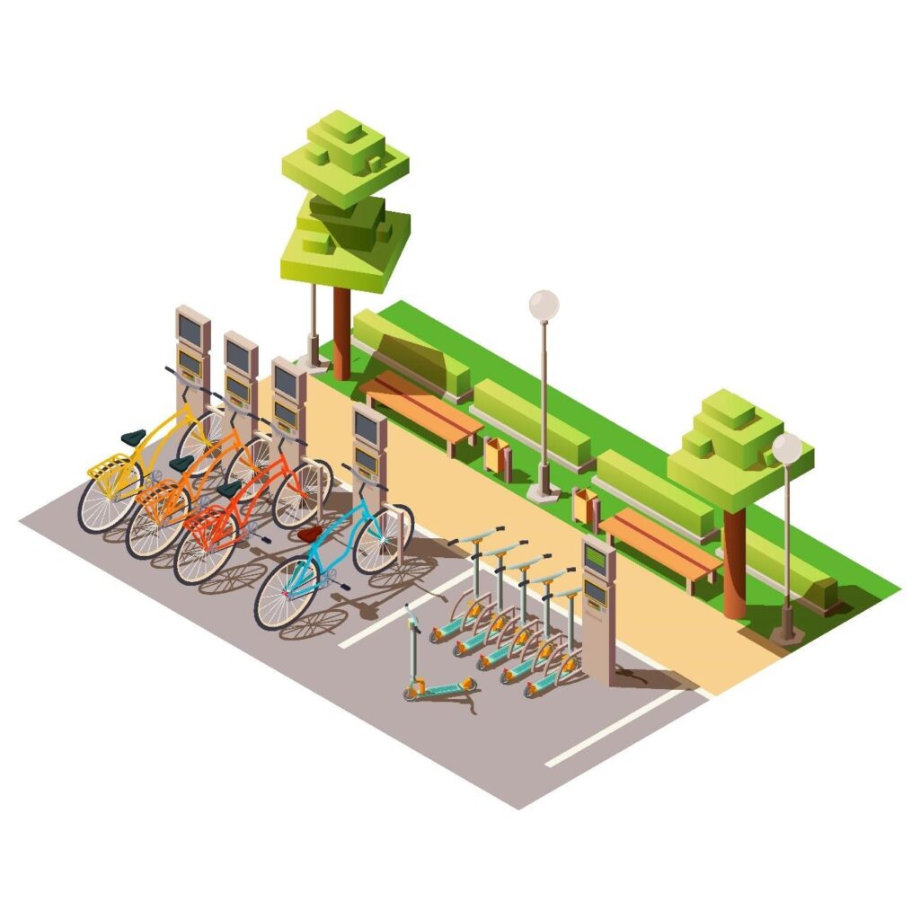 Hub de serviços e micromobilidade no seu estacionamento
