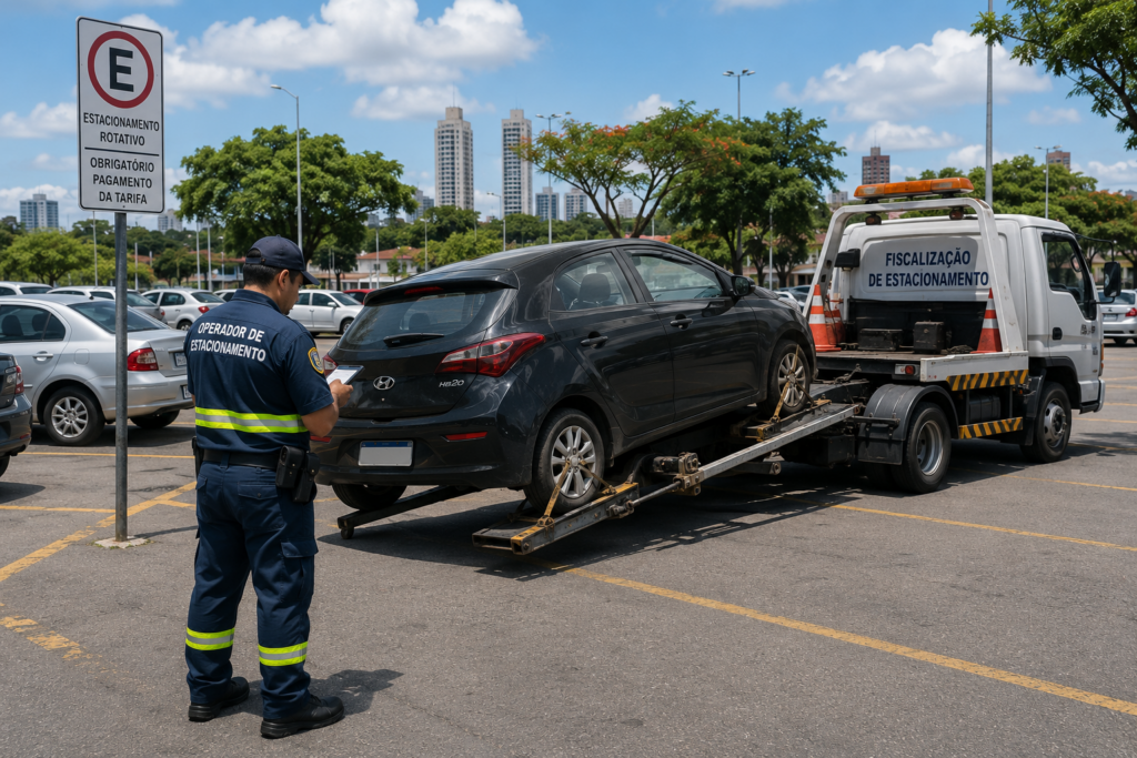 O estacionamento pode guinchar um veículo?